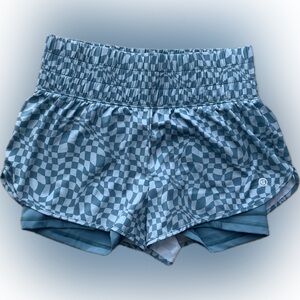 Gilly Hicks - Blue Checkered Running Shorts - Size S
